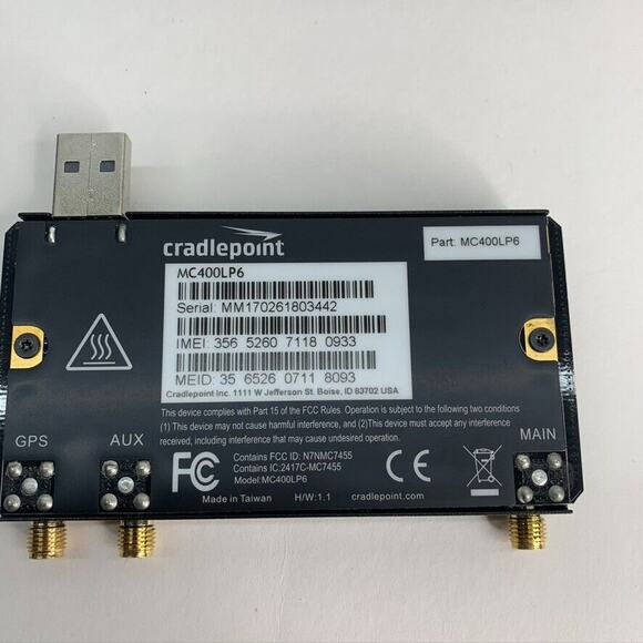 Cradlepoint Modem MC400LP6 4G LTE CAT 6 w/ Dual Antennas - AT&T/Verizon/T-Mobile - Picture 4 of 4